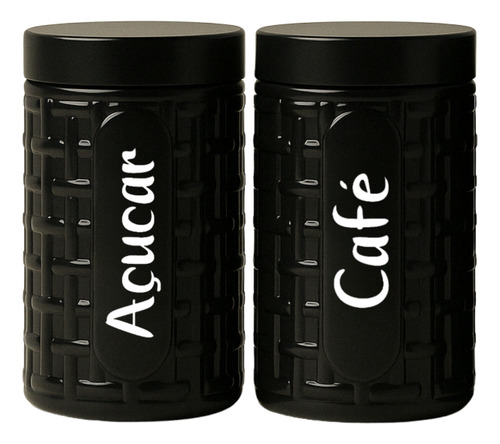 Kit 2 Potes Porta Café E Açúcar 1,5lt Cantinho Do Café Cores