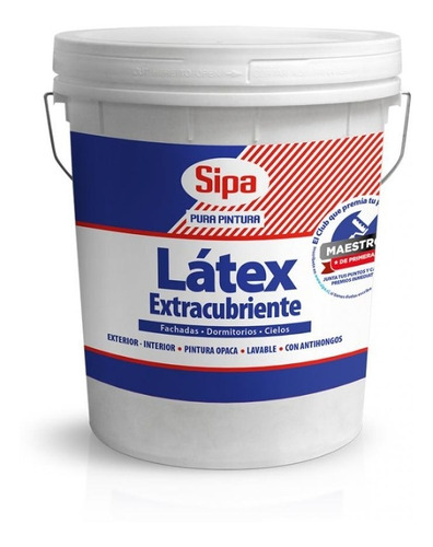 Latex Al Agua Extracubriente Sipa Blanco Pinturasonlinecl