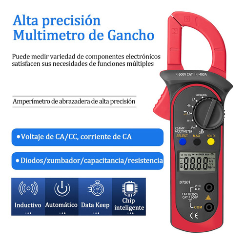 Multimetro Lcd Digital De Pinza Portátil Ac/dc,200v,600a
