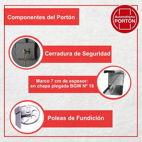 Portón Levadizo Manual C/puerta Y Apliques De Acero 255x205 Gris Oscuro