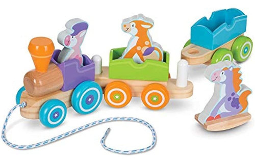 Melissa & Doug Tren De Tracción De Animales De Granja Oscila