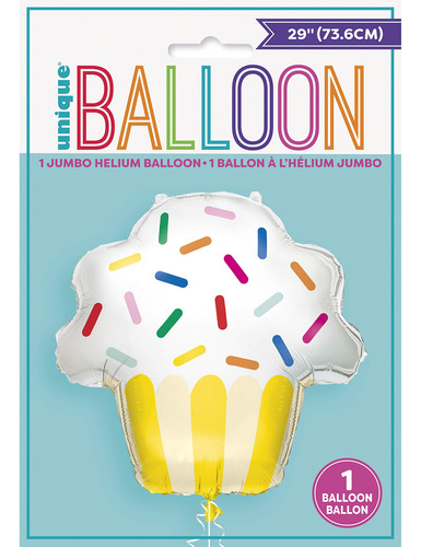 Globo De Aluminio Gigante Multicolor 74 Cm Para Cupcakes