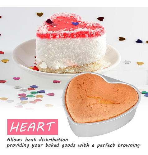 Cz Juego 5 Moldes For Pasteles En Forma Corazón 4 Pulgadas