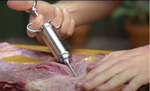 Jeringa Inyector Adobo Condimentos Marinar Carnes Ac Inox