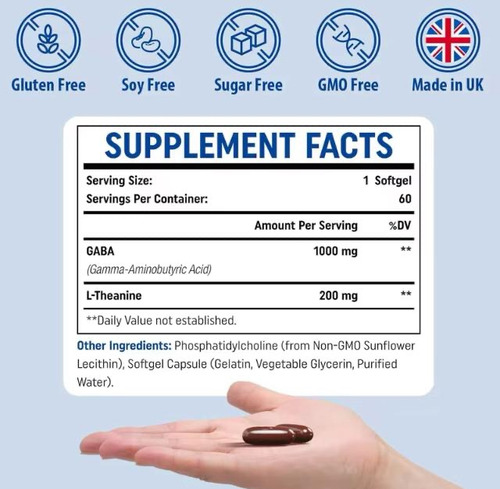 Gaba L-theanina Liposomal 1.200 Mg Sin Sabor