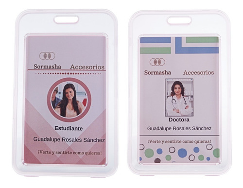 Sormasha Porta Gafete, Plástico Translucido 9337. 2 Piezas Color Rosa