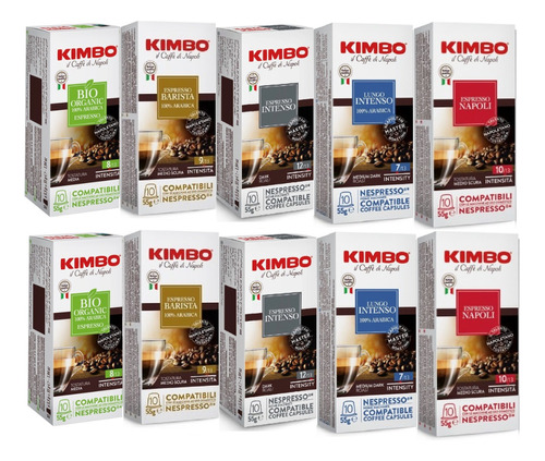 100 Cápsulas Kimbo Espresso Mix (5x20) Compatibles  Espresso