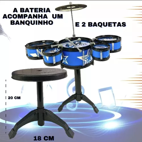 Kit Musical Infantil Mini Bateria+piano Teclado 32 Teclas Nf