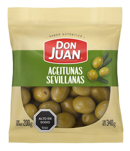 Aceitunas Verdes Don Juan Sevillanas Bolsa 340 G