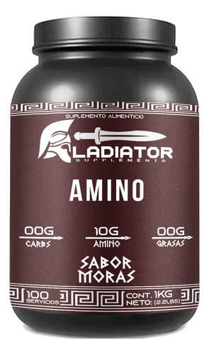 Aminoácidos En Polvo Gladiator 1kg Sabores 100 Servis Moras