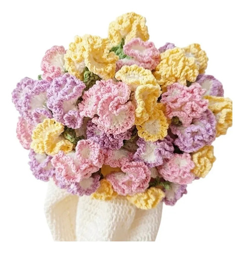 Manta De Flores De Ganchillo Hecha A Mano Con Rosas Pastel P