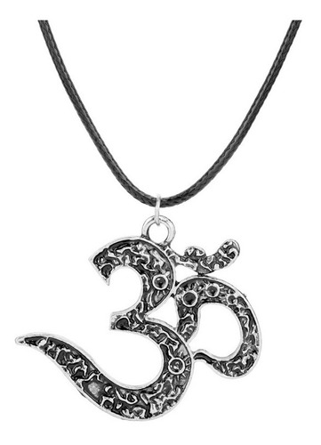 Imagen 3 de 3 de Collar Yoga Om Hum Mantra Hinduismo Pendiente Aum Ohm