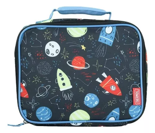 BOLSA TÉRMICA INFANTIL DE ASTRONAUTA VERMELHO/AZUL/VERDE