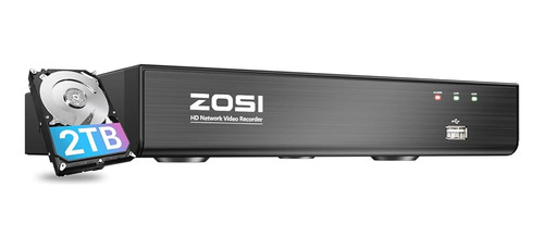 Sistema Nvr Poe De 8 Canales Zosi 4k (16 Canales Ampliable) 