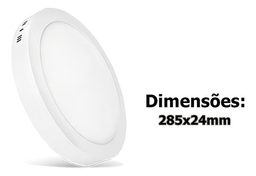 Luminaria Luz Neutra Sobrepor Redondo 4000k 24w