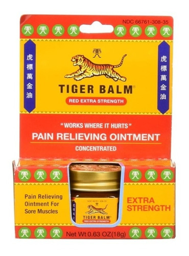 Unguento Rojo Tiger Balm Para El Dolor Extra Fuerte 18g