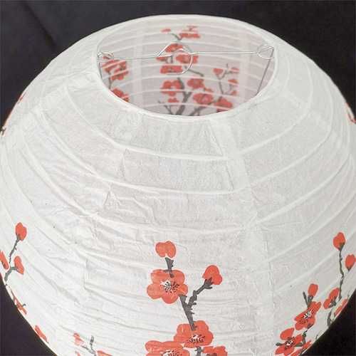 L Farol De Papel De Flores De Cerezo Rojo Blanco Redondo