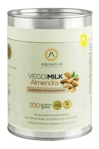 Aquasolar Veggimilk Almendra Proteina Vegetal 200gr Almendra