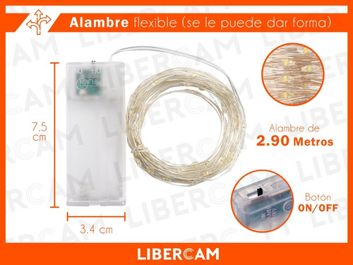 Imagen 4 de 10 de Guirnalda Microled Alambre Luz Led Rgb Amarilla Azul Rosa