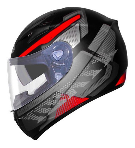 Capacete Ebf Xtroy Legacy Preto Vermelho Com Óculos Interno