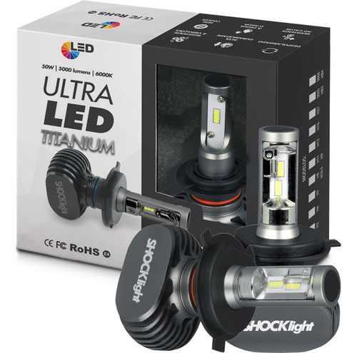 Kit Lampada Ultra Led Titanium Shocklight H4 10000 Lumens