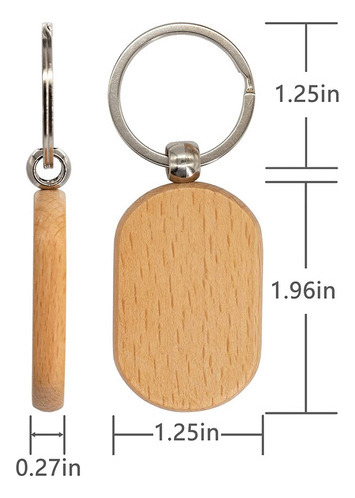 T Llaveros Con Dije De Madera Para Grabar