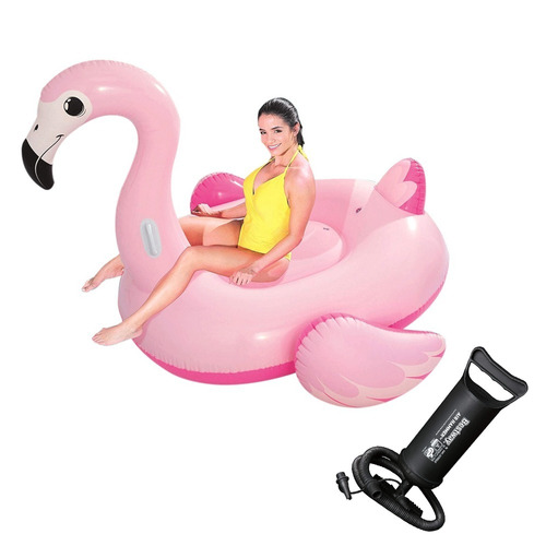 Combo Playa Inflable Flamingo 1,90 Mts Grande + Inflador