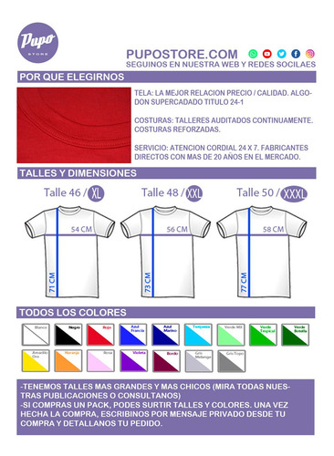 Imagen 2 de 3 de Pack Oferta X3 Remera Lisa Talles Especiales - 100% Algodón