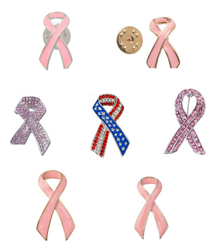 2025 Diamantes De Imitación Rosa Cáncer De Mama Cinta Rosada