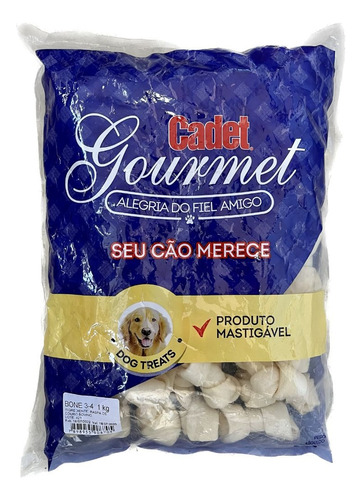 Osso Nó 3/4 Raspa De Couro Bovino Para Cães Cadet Gourmet 1k