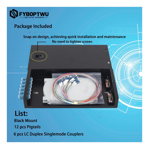 Fyboptwu 6 Lc Duplex Monomodo Acoplators 12 Core Lc Upc Y