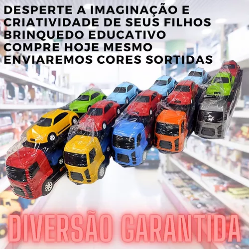 Caminhão Brinquedo Infantil Cegonha Miniatura + 4 Carrinhos - Bs Toys