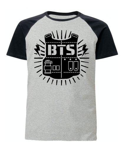 Remera Ranglan Gris - Bts - Logo Chaleco - Rock