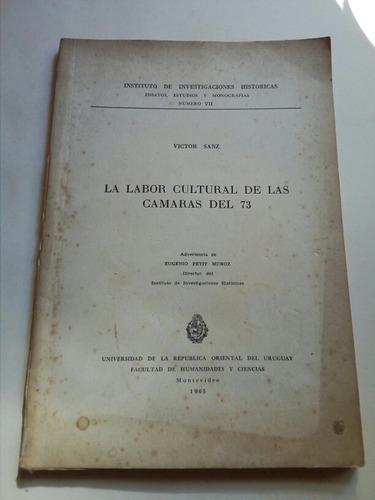 Víctor Sanz, La Labor Cultural De Las Cámaras Del 73