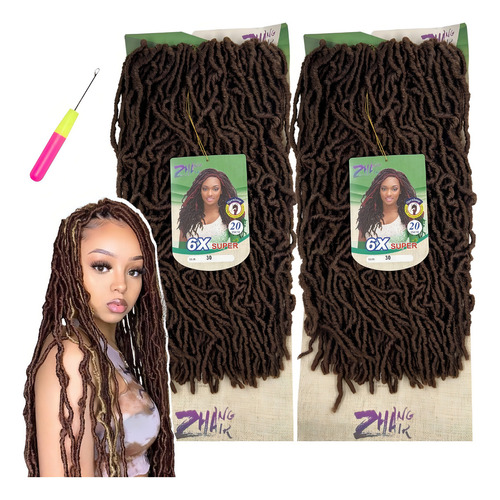 Kit 2 Cabelo Born Locs 360 Gr Zhang Hair + Agulha Crochet Cor Dourado #30