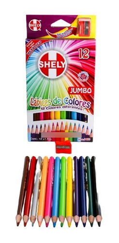 Lapices De Colores Jumbo Shely 12 Pzs