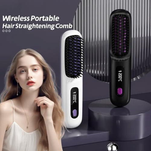 Cepillo De Alisador De Cabello Inalámbrico,pantalla Led