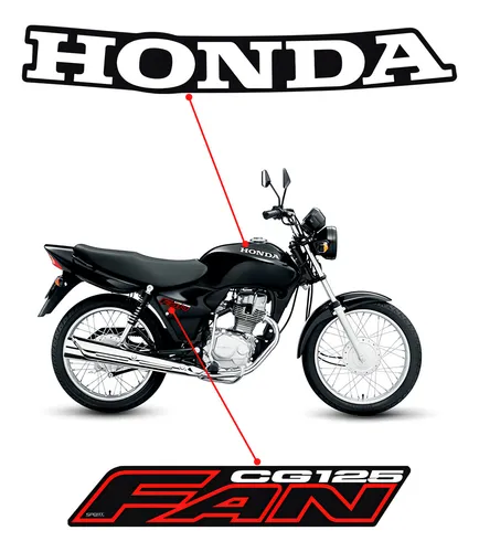 Set de adhesivos para moto Honda Cg Fan 125 2006, color negro