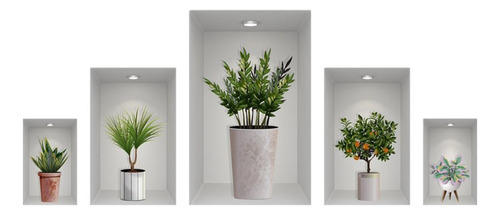 Calcomanía De Pared 3d Con Diseño De Plantas Creativas, En M