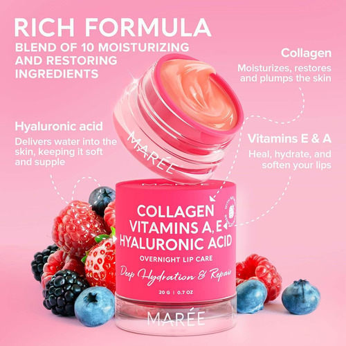 Mascarilla Labial Maree Con Acido Hialuronico Y Colageno 50g