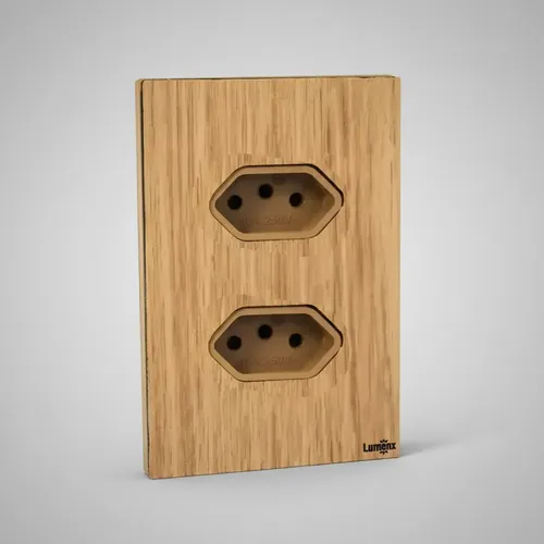 Tomada Dupla Tok Glass Espelho Em Acrílico 4x2 Lumenx Cores