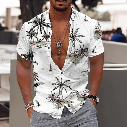 Camisas Coconut Ee Para Hombre, Camisa De Playa De Manga Cor