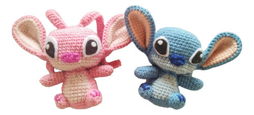 Peluche De Pareja Stitch & Angel Crochet,amigurumi,muñeco