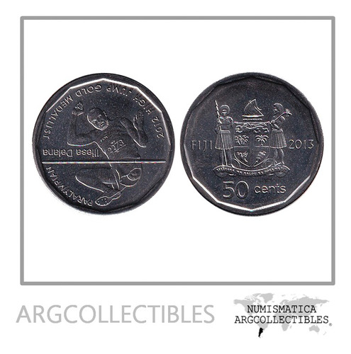 Fiji Moneda 50 Centavos 2013 Niquel Km-515 Unc