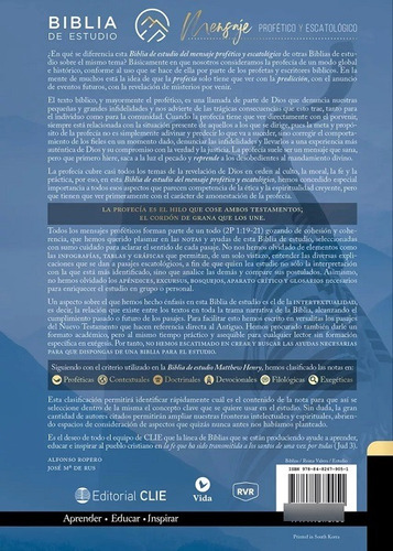 Biblia Rvr Estudio Mensaje Profético Y Escatológico Rústica