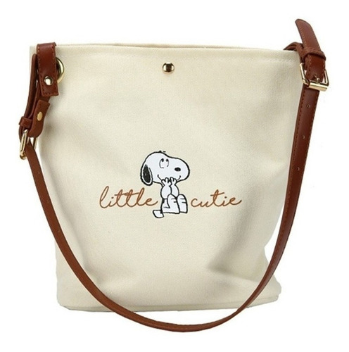 Bolsa Violetas Snoopy Adorable De Moda De Lona Para Mujer