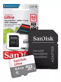 Cartão Memoria Nitendo Switch Sandisk 64 Gb Micro Sd Celular