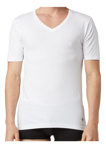 Camiseta Penguin 3 Pack Blanca V Neck Talla M