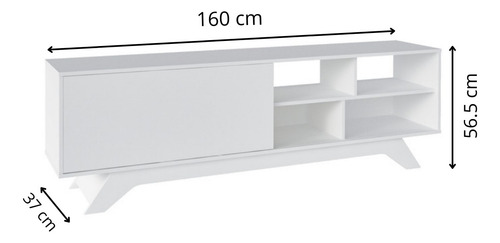 Mesa De Tv Bertolini Niagara Blanco