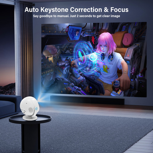 180° Proyector Inteligente Android 11 Con Enfoque Automático
